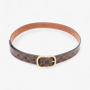 Louis Vuitton Mini 25mm Belt Damier Ebene / Gold Coated Canvas 75cm / 30" | Luna Bags