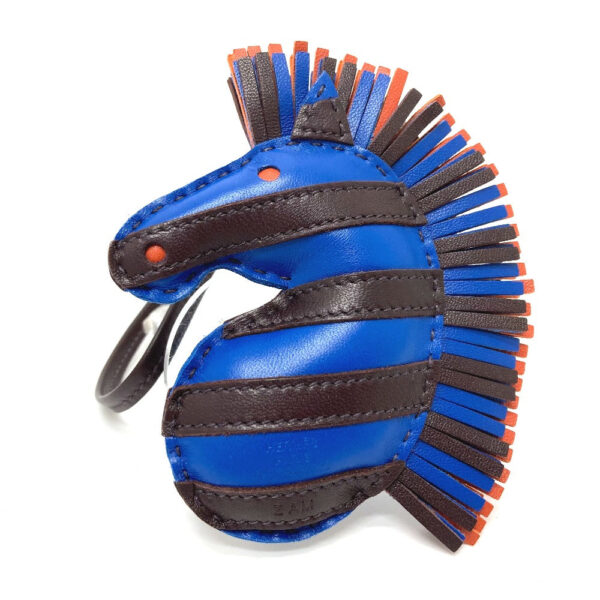 HERMES Bag charm Anyo Miro blue zebra Gee Gee Savannah | Luna Bags