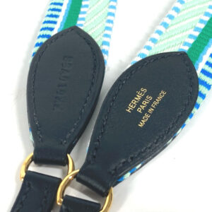 HERMES Shoulder strap Leather / canvas green bandouliere Cavale To Go Women Used | Luna Bags