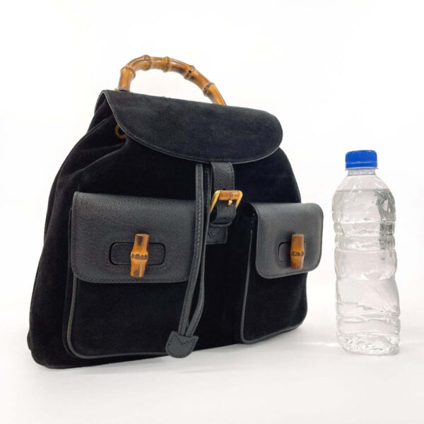 GUCCI Backpack 003・1998 Suede, Leather black Bamboo | Luna Bags