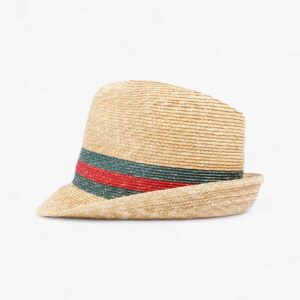 Gucci Fedora Hat Red / Green Straw Large | Luna Bags