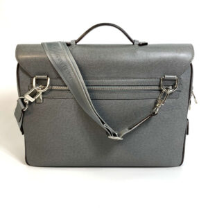 LOUIS VUITTON Briefcase M32641 Taiga Leather gray Taiga Vasili PM mens Used | Luna Bags
