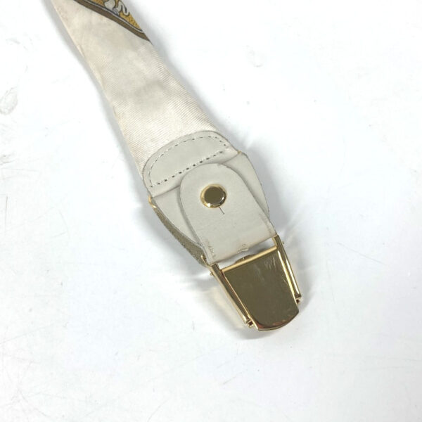 HERMES suspenders silk white vintage Overall handle | Luna Bags