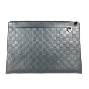 LOUIS VUITTON Clutch bag N60112 Damier Anfini Leather black Damier Anfini Pochette Discovery mens Used | Luna Bags