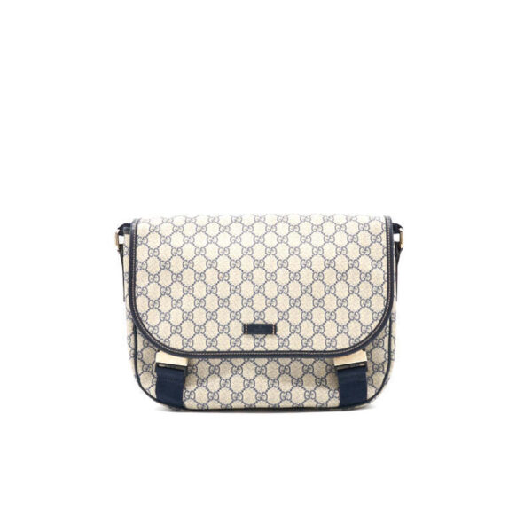 Gucci Beige/Brown GG Canvas and Leather Web Flap Messenger Bag | Luna Bags