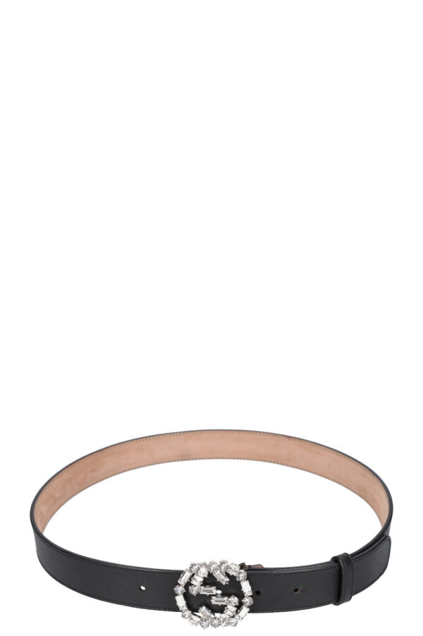 GUCCI GG Crystal Belt Black | Luna Bags