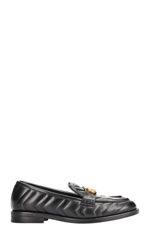 GUCCI Double G Matelassé Flats Black | Luna Bags