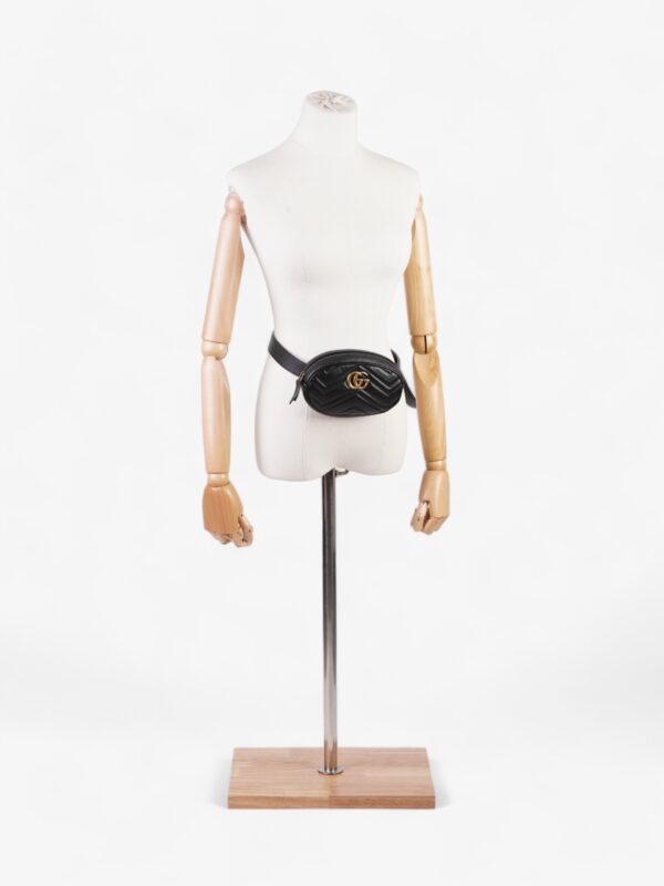 Gucci GG Marmont Belt Bag Black Matelasse Leather 85cm / 34" | Luna Bags