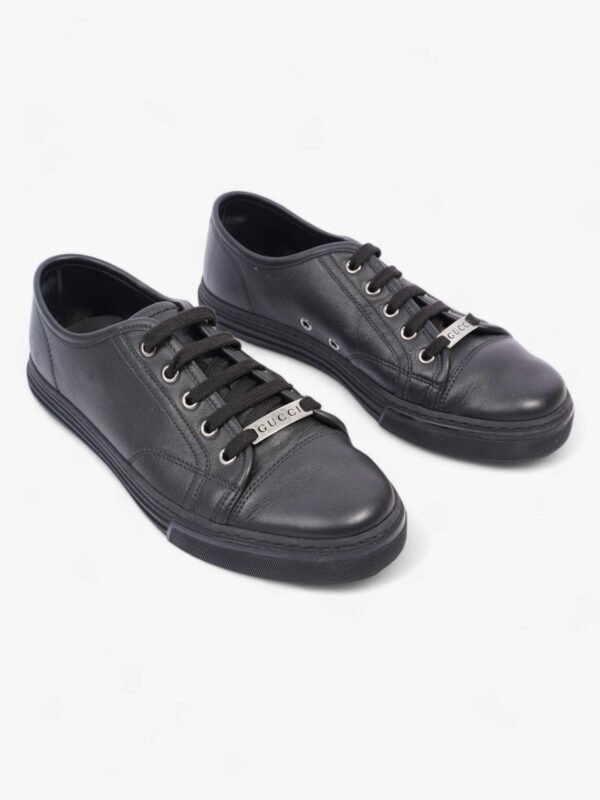 Gucci Low Top Sneaker Black Leather EU 39 UK 5 | Luna Bags