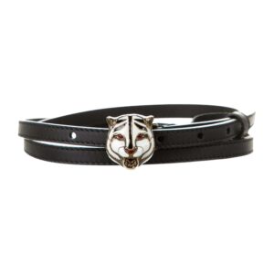 Gucci Ceramic Tiger Clasp Belt in Black | Luna Bags