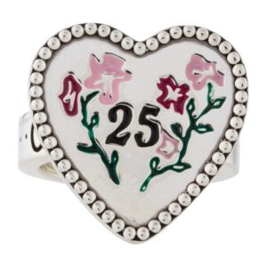 Gucci Enamel Heart Ring in Silver | Luna Bags