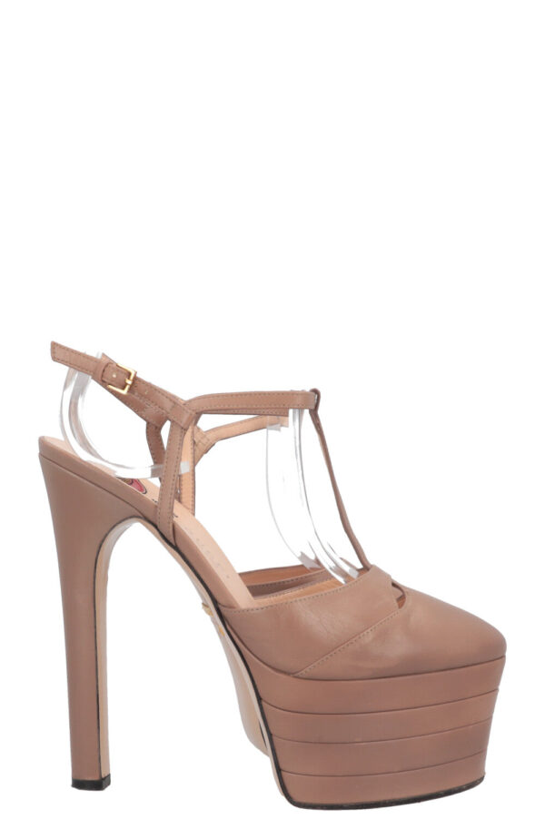GUCCI Platform Heels Leather Beige | Luna Bags