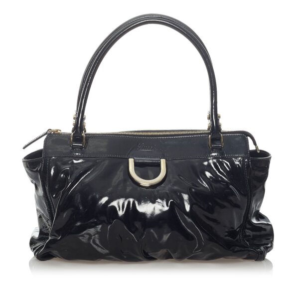 Gucci Abbey D-Ring Patent Leather Handbag | Luna Bags