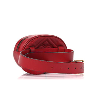 Gucci 476434 DSVRT 6433 Marmont 2.0 Women's Red Matelasse Leather Belt Bag (GG2072) | Luna Bags