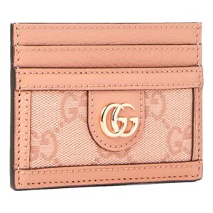 Gucci Womens Ophidia Pink Canvas and Leather GG Card Holder | Luna Bags