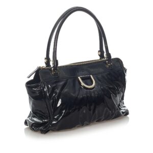 Gucci Abbey D-Ring Patent Leather Handbag (SHG-37233) | Luna Bags