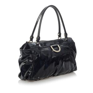 Gucci Abbey D-Ring Patent Leather Shoulder Bag (SHG-30321) | Luna Bags