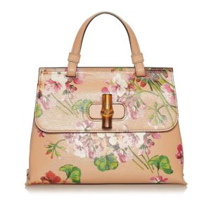 Gucci Bamboo Daily Blooms Leather Satchel | Luna Bags