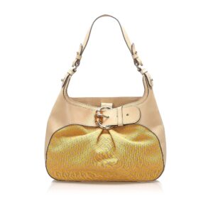Gucci Bamboo Diamante Canvas Shoulder Bag | Luna Bags
