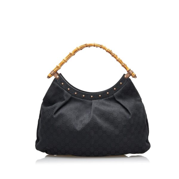 Gucci Bamboo GG Canvas Hobo Bag (SHG-yNeroE) | Luna Bags