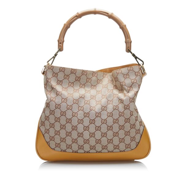 Gucci Bamboo GG Canvas Web Satchel (SHG-BEtU6T) | Luna Bags