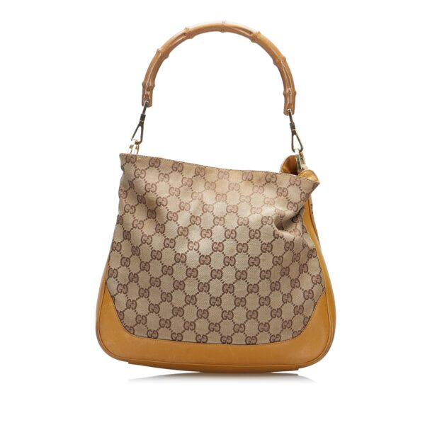 Gucci Bamboo GG Canvas Web Satchel (SHG-GPZYZn) | Luna Bags