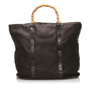 Gucci Bamboo Nylon Tote Bag (SHG-11038) | Luna Bags