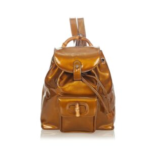 Gucci Bamboo Patent Leather Backpack | Luna Bags