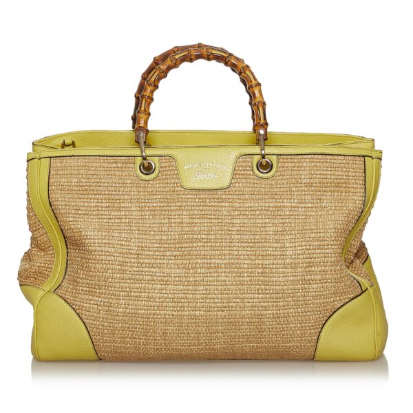 Gucci Bamboo Raffia Satchel | Luna Bags