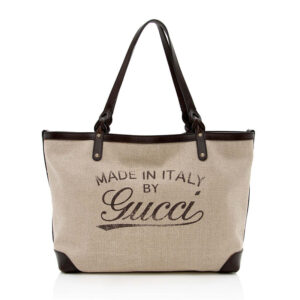 Gucci Canvas Leather Craft Tote | Luna Bags