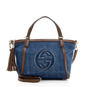 Gucci Denim Soho Top Handle Tote | Luna Bags