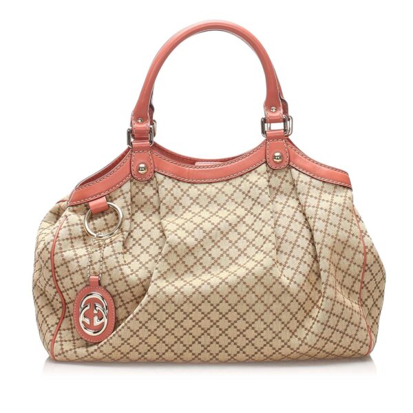 Gucci Diamante Sukey Canvas Tote Bag (SHG-11104) | Luna Bags