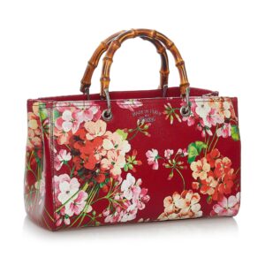 Gucci Flora Bamboo Shopper Leather Satchel | Luna Bags