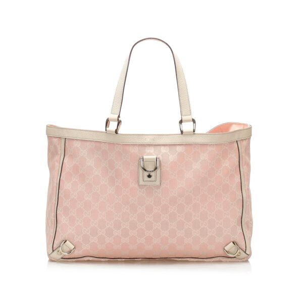 Gucci GG Canvas Abbey D- Ring Tote Bag (SHG-11881) | Luna Bags
