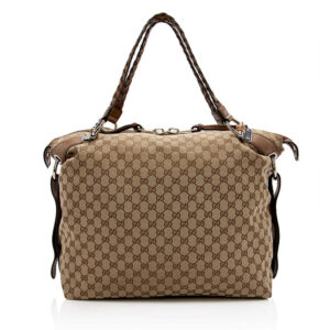Gucci GG Canvas Bamboo Bar Large Tote - FINAL SALE | Luna Bags