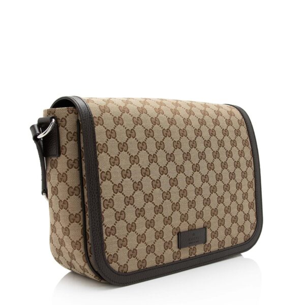 Gucci GG Canvas Flap Messenger Bag (SHF-Dgivt4) | Luna Bags