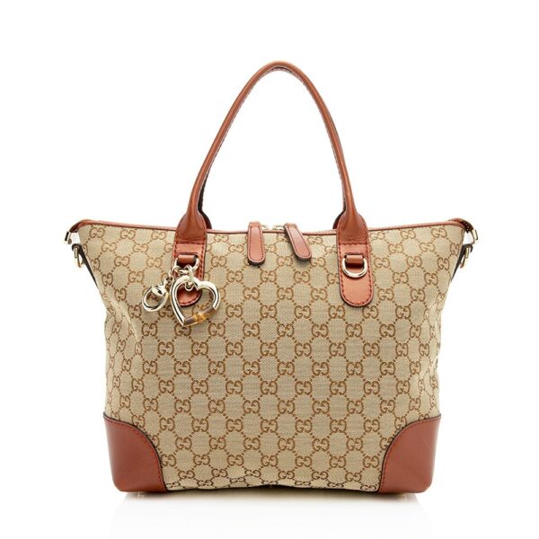 Gucci GG Canvas Heart Bit Medium Tote (SHF-12715) | Luna Bags