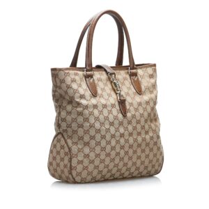 Gucci GG Canvas Jackie Piston Lock Tote (SHG-Bi3rMM) | Luna Bags