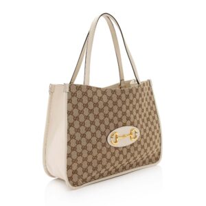 Gucci GG Canvas Leather Horsebit 1955 Tote (SHF-JmQOXy) | Luna Bags