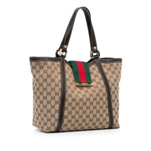 Gucci GG Canvas New Ladies Web Tote (SHG-rjYda9) | Luna Bags