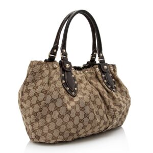 Gucci GG Canvas Studded Pelham Small Tote (SHF-YGNY3j) | Luna Bags