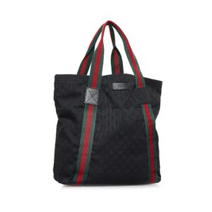 Gucci GG Canvas Web Tote Bag (SHG-XHMOLG) | Luna Bags