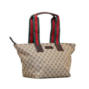 Gucci GG Canvas Web Tote (SHG-V3zgvm) | Luna Bags