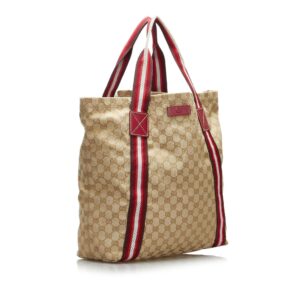 Gucci GG Canvas Web Tote (SHG-X8bRab) | Luna Bags