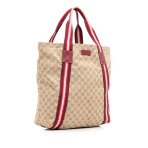 Gucci GG Canvas Web Tote (SHG-qjvPi7) | Luna Bags