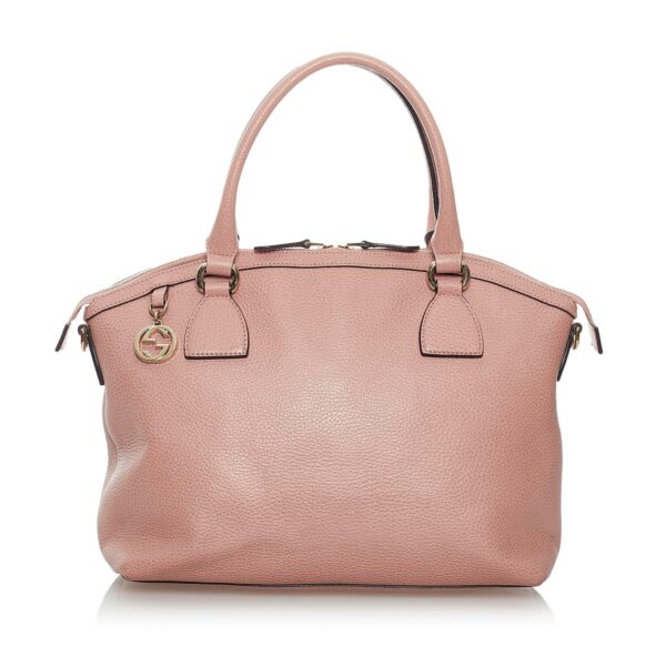 Gucci GG Charm Dome Leather Satchel | Luna Bags