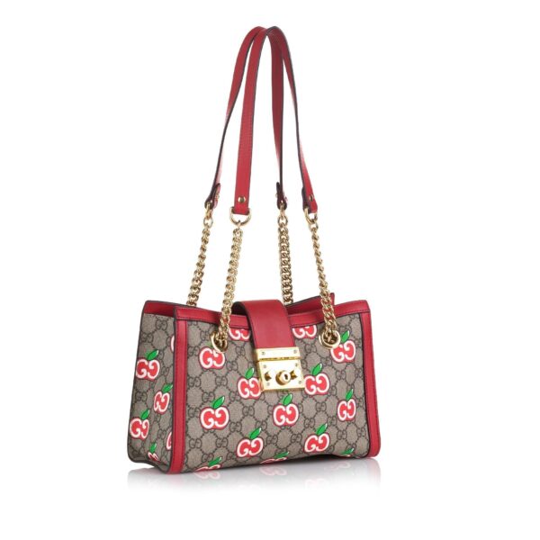 Gucci GG Supreme Apple Padlock Tote (SHG-iVKYxI) | Luna Bags