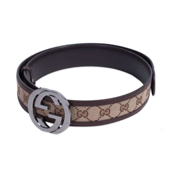 Gucci GG Interlocking Canvas Belt | Luna Bags