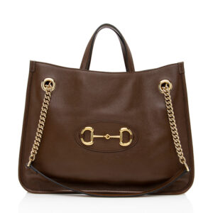 Gucci Leather 1955 Horsebit Medium Tote | Luna Bags