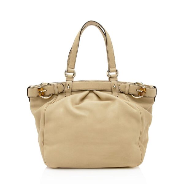 Gucci Leather Belted Bamboo Tote (SHF-12820) | Luna Bags